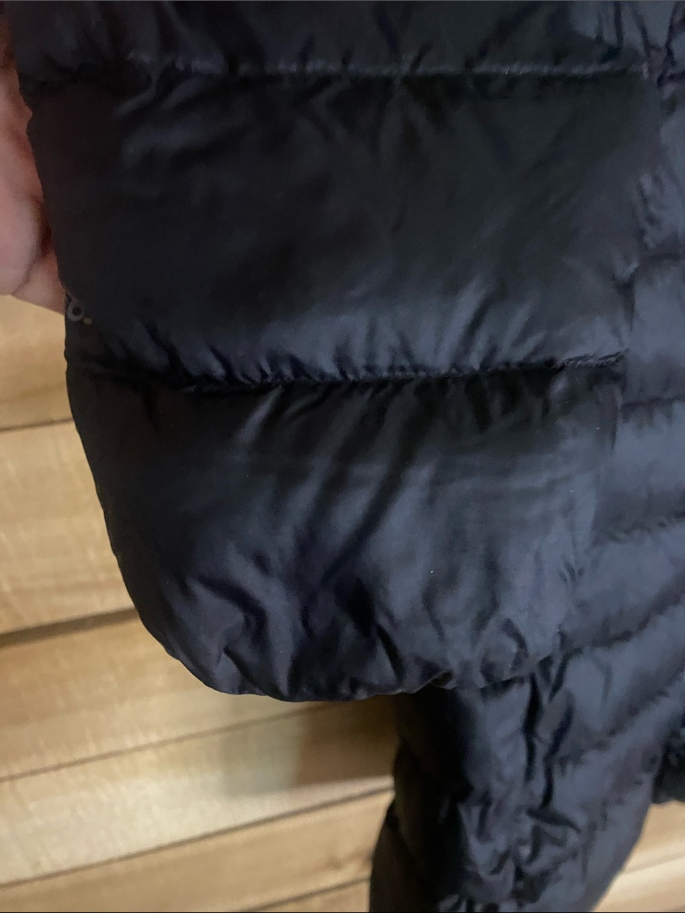 Eddie Bauer Black Hooded Quilted Lightweight down Puffer Coat medium - Picture 3 of 5